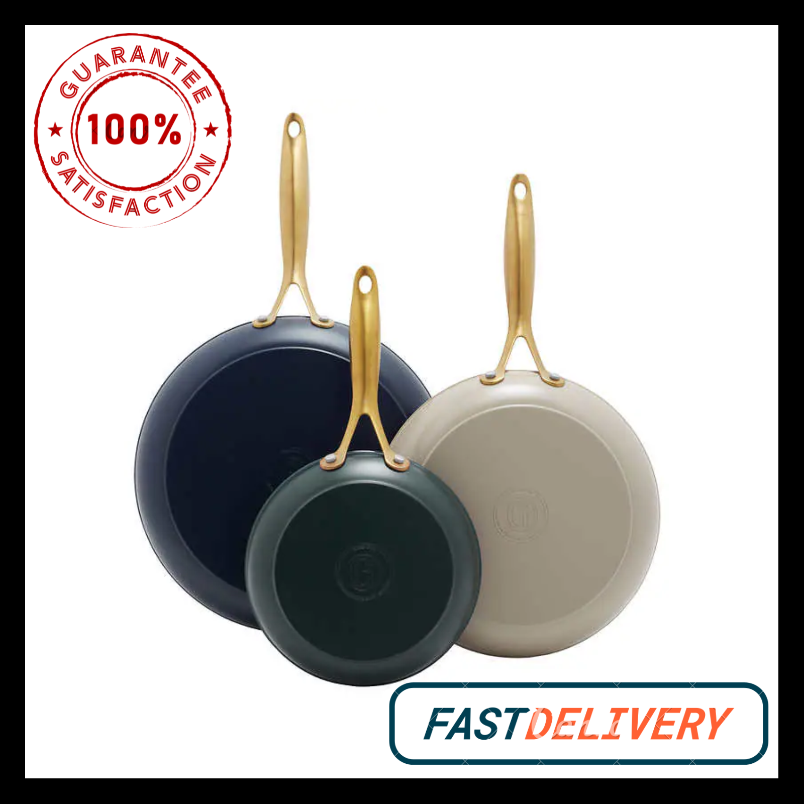 Greenpan Jewel 3Piece Ceramic NonStick Skillet Set eBay