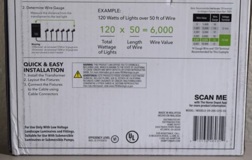 HAMPTON BAY 200W 200-Watt Low Voltage Digital Transformer Stainless Steel Finish - Picture 6 of 9