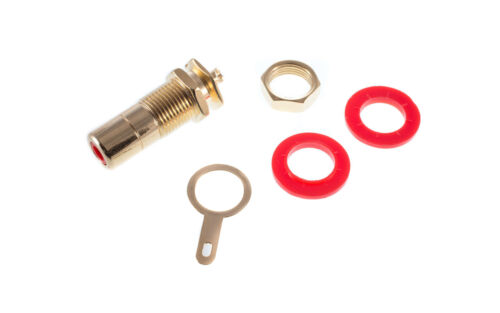 Hifi Lab Cinch conector empotrado 24k dorado conector RCA 4x - Imagen 5 de 5
