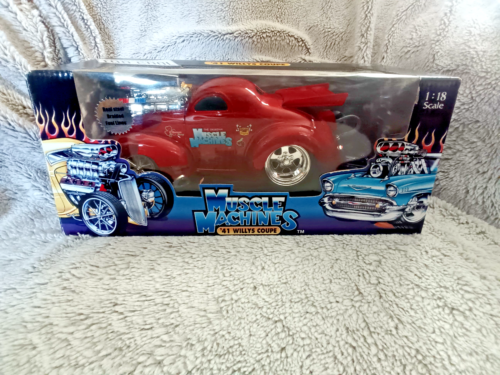 Muscle Machine 1:18 '41 WILLYS COUPE Spoiler w Wheelie Bar Too Cool