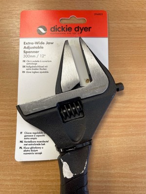 Dickie Dyer 294823 ExtraWide Jaw Adjustable Spanner 300mm / 12in  