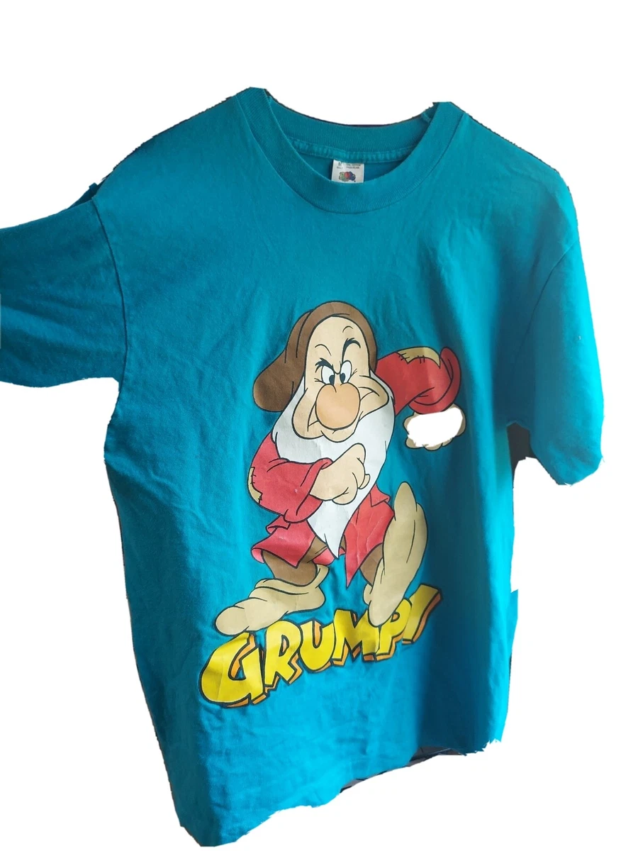 VTG 90s Disney Snow White and the Seven Drawfs Grumpy T Shirt Adult Medium Blue