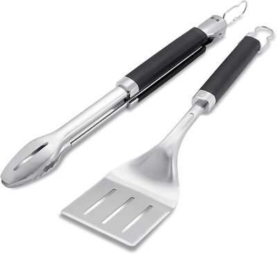 WEBER Stainless Steel Premium Cooking Tool BBQ Grill Tongs Spare Outdoor New