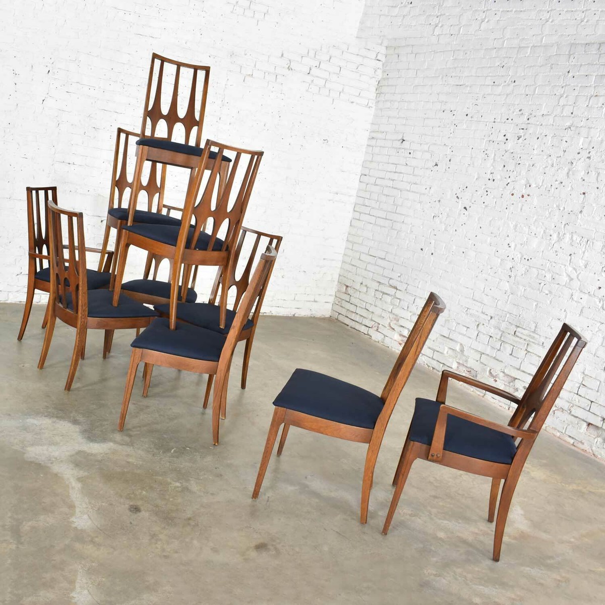 Broyhill Brasilia Dining Chairs Original Set of 10 Mid