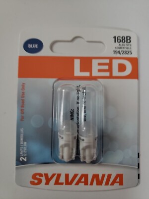 NEW Sylvania ZEVO LED 168B BLUE Pair Set LED Lamps Bulbs 194B/2825B