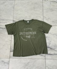 VTG The Smithsonian Institution Museum T Shirt Green Cotton Men XL Academia Geek