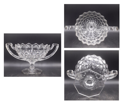 ATEMBERAUBENDE FOSTORIA GLAS ''AMERIKANISCHES'' MUSTER OBSTSCHALE, MITTELSTÜCK