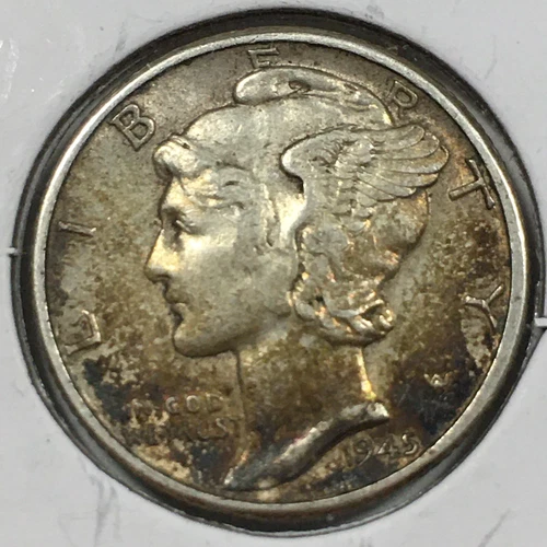 1945 Mercury Dime - Extremely Fine (XF) KM#140 - 90% Silver - 5613