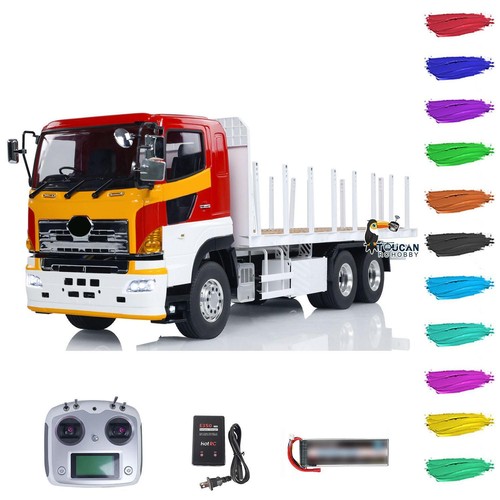 LESU 6x4 RC Timber Truck 1:14 RTR Metal Flatbed Lorry Trailer Car w/ I6S Radio - Picture 5 of 12