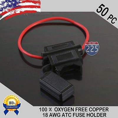 10pcs 12GA. ATM ATC MINI BLADE IN-LINE FUSE HOLDER 100% OFC COPPER WIRE Cable US