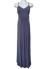 Show Me Your Mumu Dress XS Godshaw Goddess Gown Charcoal Gray Silver Metallic