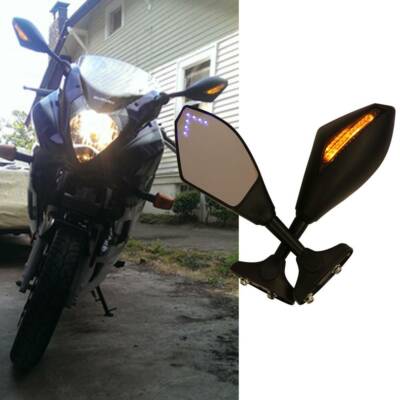 デコミラー 鏡 For Kawasaki Ninja 650 650R ZX6R ZX10R Motorcycle LED Turn Signals