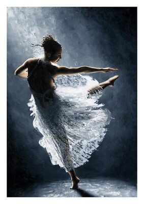 Solitär - Signierter Fine Art Giclée Druck. Sinnliches Drama moderne Ballerina Tänzerin