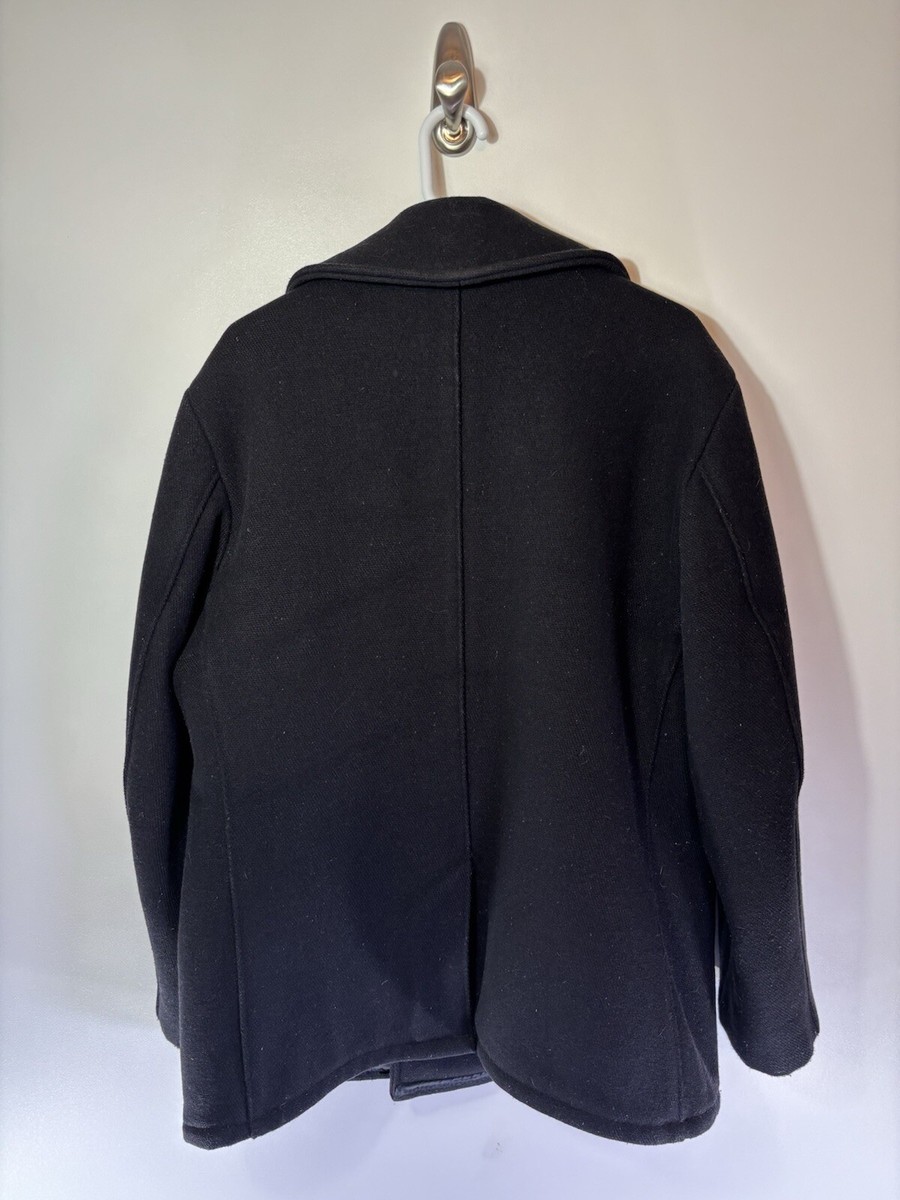 SCHOTT US 740 N Pea Coat Jacket Mens 42 Black Wool Blend USA SCHOTT US 740 N Pea Coat Jacket Mens 42 Black Wool Blend USA