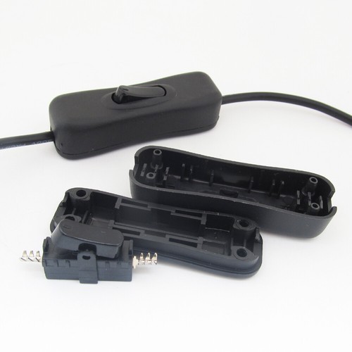 50pcs 1A 125V / 2A 250V Black Plastic ON/OFF Buttom In-Line Cord Wire ...