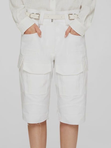 Givenchy Women's White Cargo Bermuda Shorts Size 36