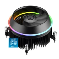 CPU Cooler 90mm Addressable RGB & PWM Fan Aluminum Fins 95W TDP Air for LGA 1200