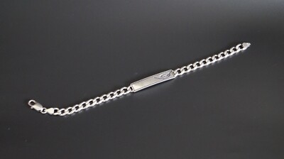 Silver 925 Bracelet Chain ID Design 22g Hallmarked Vintage Fine Jewellery Gift