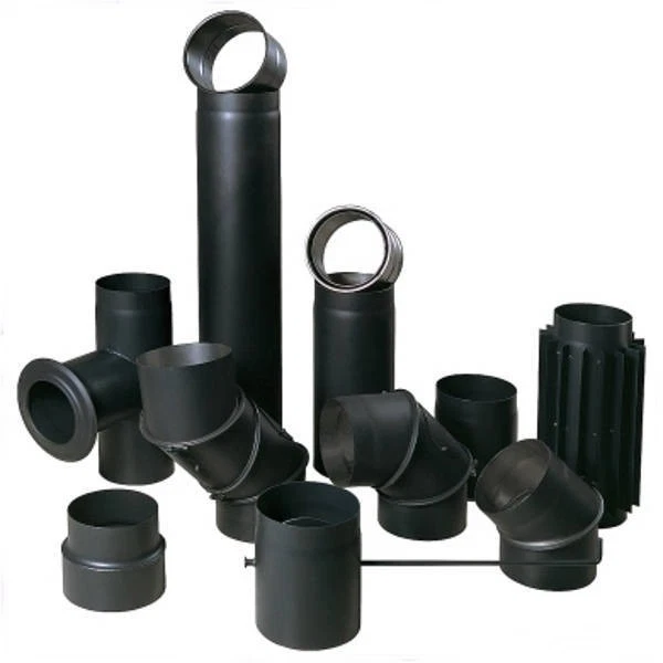 MARKENLOS Ofenrohr Rauchrohr Kaminrohr Abgasrohr Bogen Wandfutter Stahlrohr Schwarz 2mm