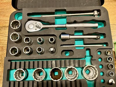 Snap On Ratsche 1/2 Antrieb plus Gordon Steckschlüsselsatz und Wera Metallkoffer