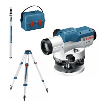 Bosch Optisches Nivelliergerät GOL 32 D, mit Baustativ BT 160, Messstab GR 500