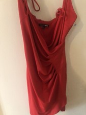 Fashion Nova Red Mini Dress Size S Stretch Zipper String Worn Once Clean Sexy