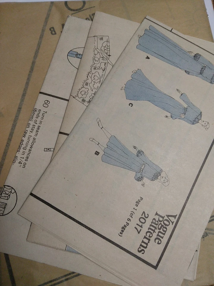 Dress Gown Bridal Wedding 12 VOGUE 2017 Sewing Pattern UC FF VTG 80s Bellville - Image 4 of 4