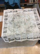 Map Of Paris - 1828 - 33 Inches Tall 32 Wide - Folded Into Hardcover Case