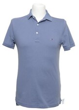 Tommy Hilfiger Men's Polo Shirt S Blue Dove Blue Slim Piqu  Cotton