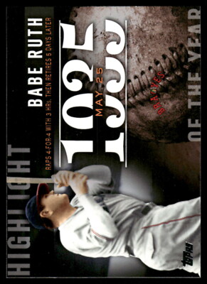 2015 Topps Update #H-63 Babe Ruth Highlight of the Year | eBay