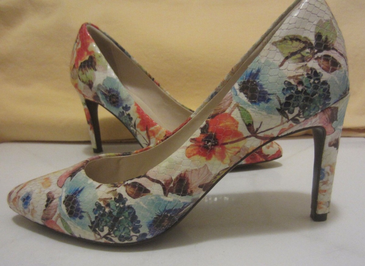 Cole Haan Woman's Multicolored Floral Leather heel pumps Size 8 M