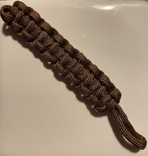 Survival keychain brown handmade from paracord rope