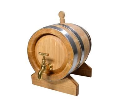 HOLZFASS 3 Liter mit METALL ZAPFHAHN EICHENHOLZFASS WHISKYFASS WEINFASS klein