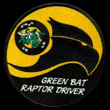 USAF Green Bat Raptor Driver 422nd Test & Evaluation Squadron Patch CCC