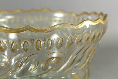 = Cuenco de cristal de corte bohemio con dorado alrededor de los siglos XVIII/XIX - Imagen 5 de 24