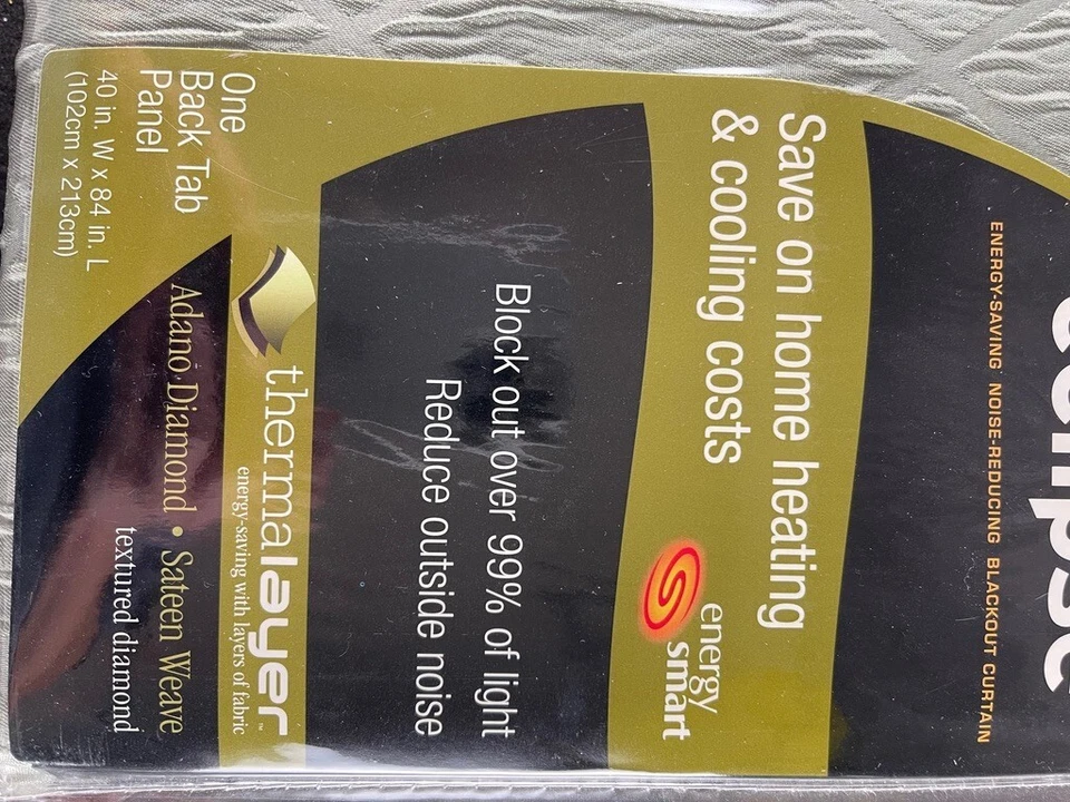 Eclipse Textured Diamond Energy Saving Block Out Curtains New in Package - Image 3 of 3