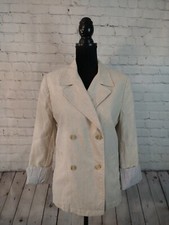EUC VINTAGE light tan LIZ CLAIBORNE linen blend BLAZER jacket - size 12 PETITE