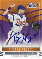 Tyler Krieger Clemson Tigers School Colors 2015 Panini Contenders Signed Card