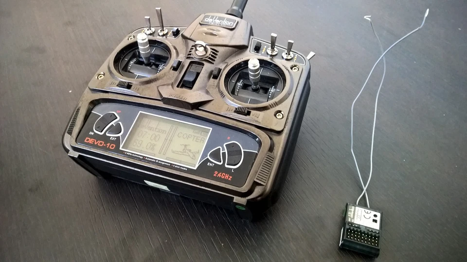 DEVENTION DEVO 10 Controller Sender RC FUNK Flugzeug Hubschrauber Set Dx6i 7 - Bild 3 von 4