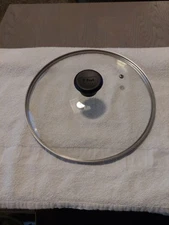 T-Fal Clear Black Handle 10-3/8 Inter Lip 10-7/8 Outer Pot Pan  Replacement Lid