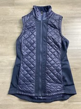 Athleta Women's Rock Springs Quilted Puffer Running Vest Reflective Blue Size S