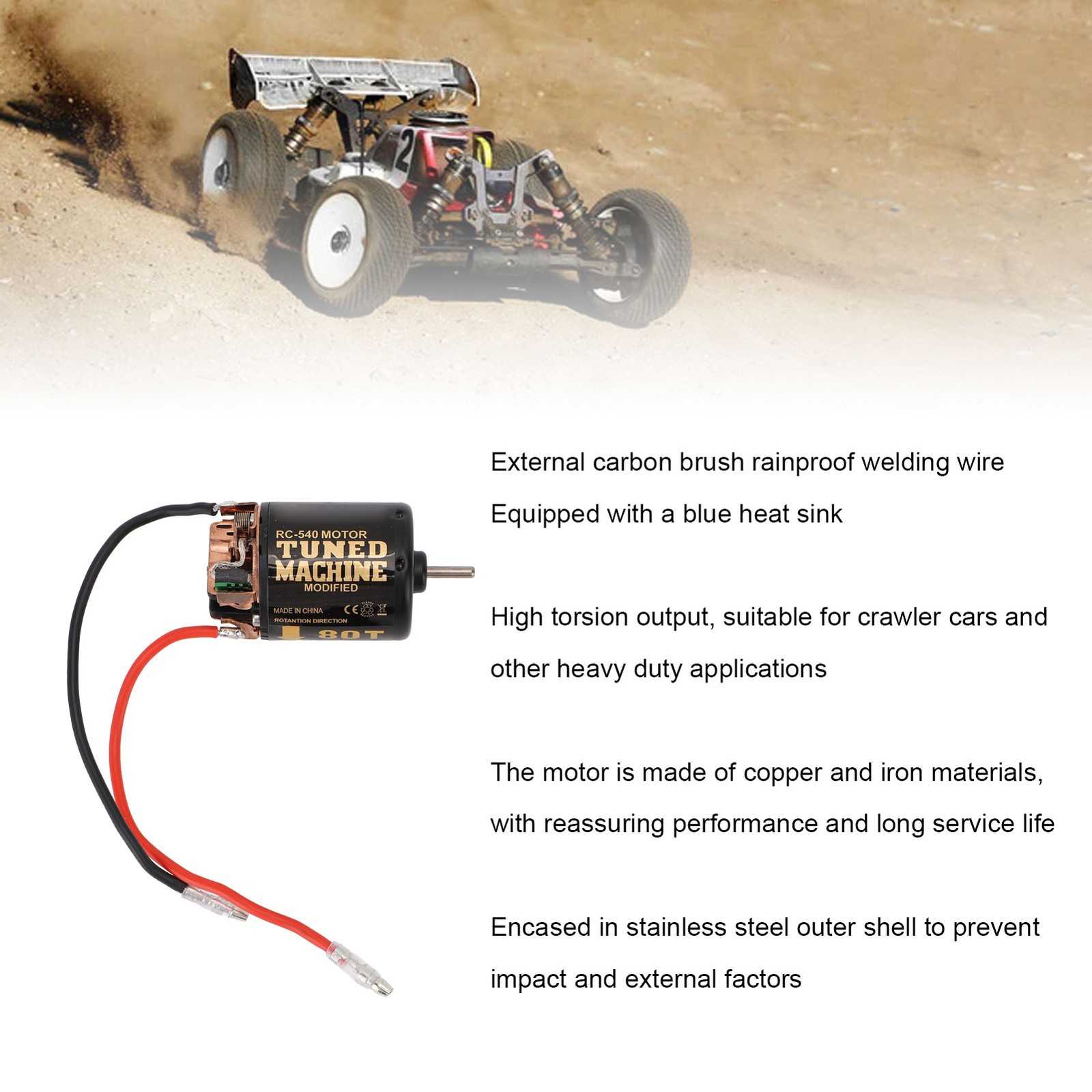 1/10 RC Brushed Motor With Blue Heatsink High Torsion For Axial Scx10 Excellent