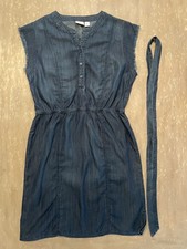 New Chico's Chambray Midi 1/4 Button Up Shirt Dress With Belt Size 1.5 NWT