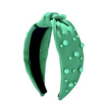 BAISUYANG1Pcs Green Pearl Knotted Headband for Women Wide Top Knot Headpiece ...