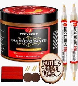 Teexpert Wood Burning Gel Pen Kit,4 OZ Wood Burning Paste,2 1 Count (Pack of 1)