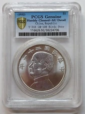 Silver Dollar Silvered Copper in the 21st Year of the Republic of China.