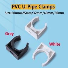 Open Pipe Clips , 20mm/25mm/32mm/40mm/50mm OD Single or Double Open Grey/White