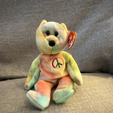 Ty Beanie Baby Peace Bear 1996 Retired Original Beanie Babies