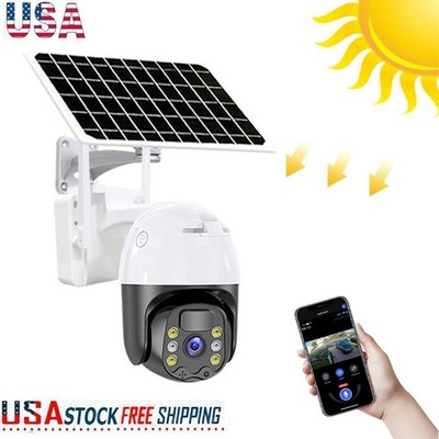 Wireless Solar Battery Powered Wifi Outdoor Pan/Tilt Home Security Camera System