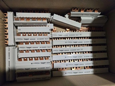 53x Hager 3-polige + 1 Pol Phasenschiene Gabelschiene